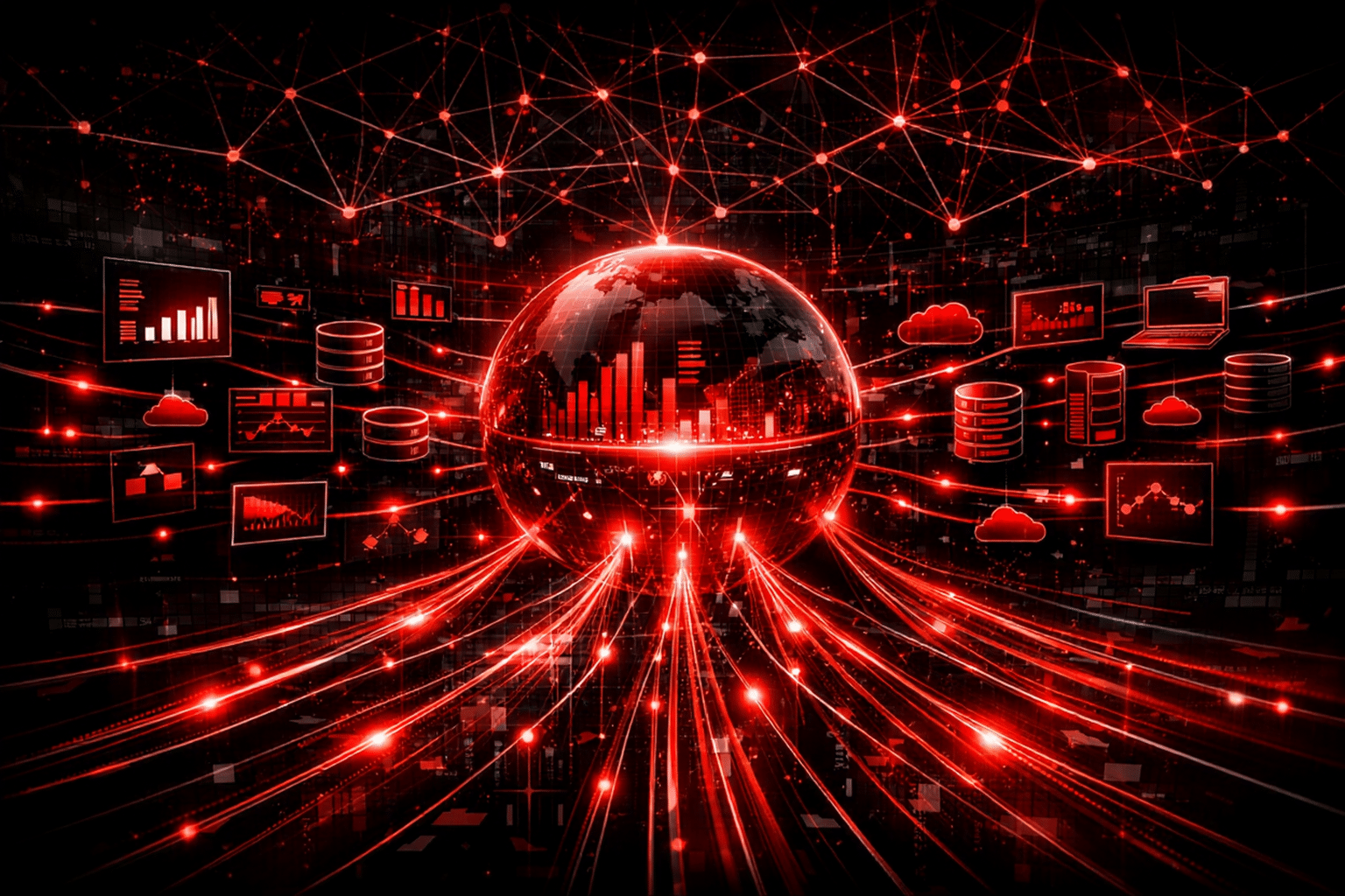 Enterprise systems connected through a shared operational intelligence layer.